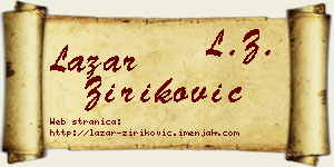 Lazar Ziriković vizit kartica